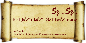 Szijártó Szilvánusz névjegykártya